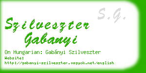 szilveszter gabanyi business card