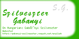szilveszter gabanyi business card